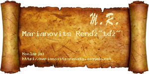 Marianovits Renátó névjegykártya